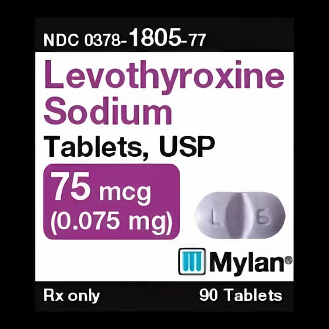 Buy Levothyroxine Sodium 75 mcg Tablets - Mylan 90 Count