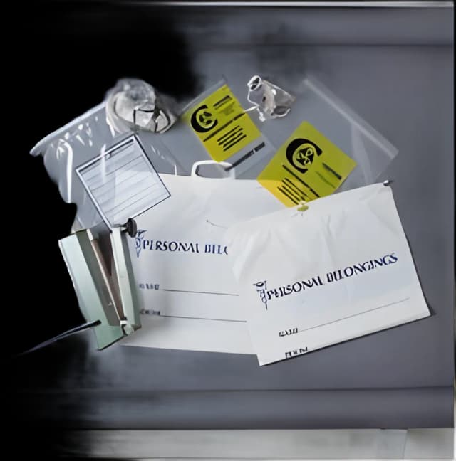 Patient Belongings Bag 9 X 12 Inch Plastic Drawstring Closure Clear