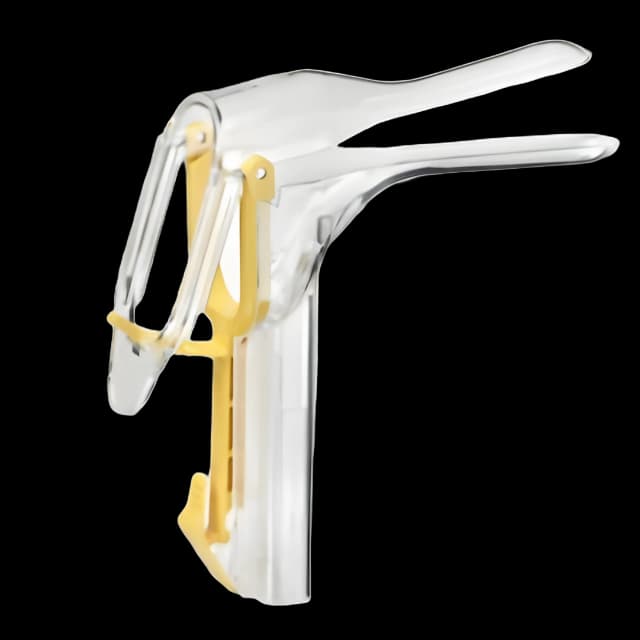 Vaginal Speculum KleenSpec® 590 Series Premium Pederson NonSterile Office Grade Acrylic X-Small Double Blade Duckbill Disposable Built-In Light Source