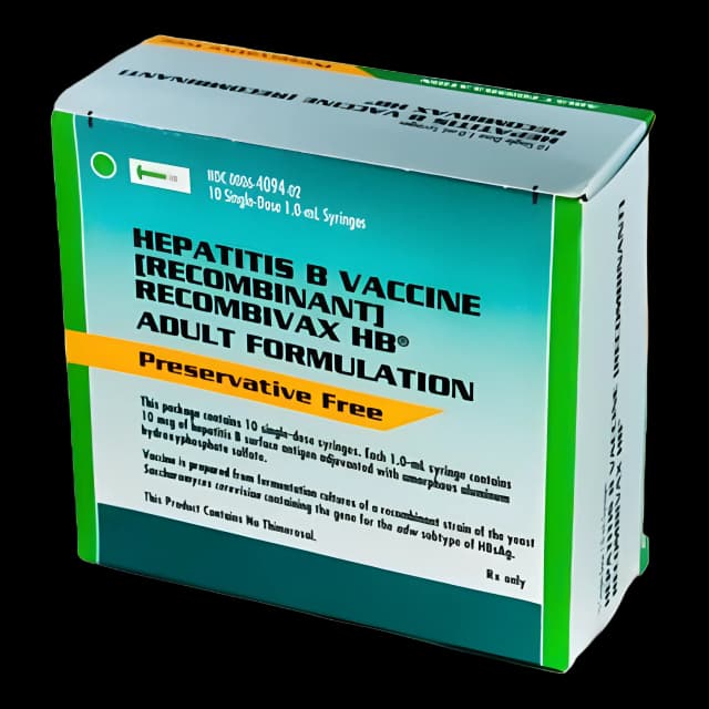 Recombivax HB® Hepatitis B Vaccine Indicated for People 11 to 15 Years of Age, and People 20 Years of Age and Older 10 mcg / mL Injection Prefilled Syringe 1 mL