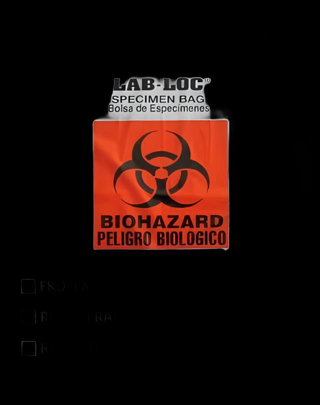Specimen Transport Bag with Document Pouch Lab-Loc® 20 X 24 Inch Zip Closure Biohazard Symbol / Storage Instructions NonSterile