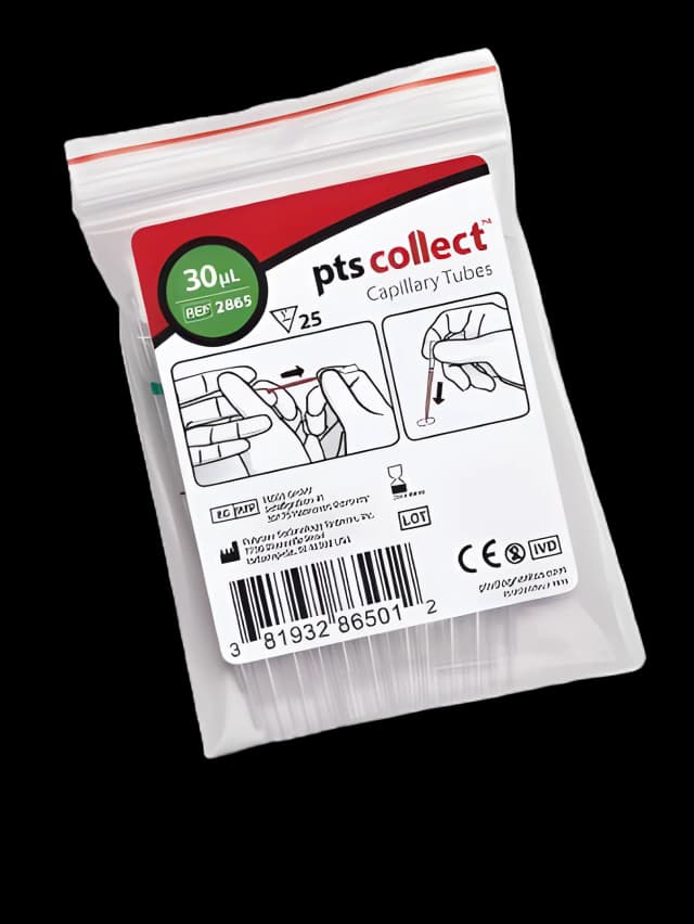 PTS Diagnostics Capillary Blood Collection Tube Plain 30 µL Without Closure Glass Tube