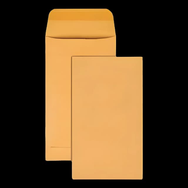 Kraft Coin and Small Parts Envelope, 20 lb Bond Weight Kraft, #5 1/2, Square Flap, Gummed Closure, 3.13 x 5.5, Brown, 500/Box