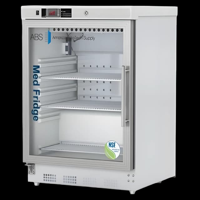Undercounter Refrigerator ABS® Pharmaceutical 4.6 cu.ft. 1 Swing Glass Door Left Hinged Cycle Defrost - PH-ABT-NSF-UCBI-0404G-LH