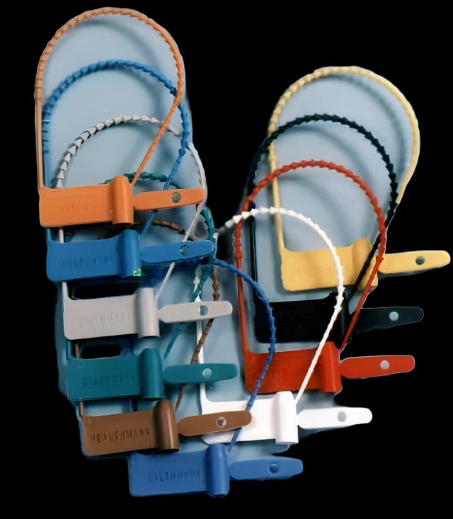 Tamper Evident Seal Easy Open Pull-Tight Loks Numbered Red Plastic 7-7/8 Inch