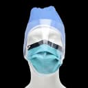 Procedure Mask with Eye Shield Cardinal Health™ Anti-fog Foam Pleated Earloops One Size Fits Most Blue NonSterile ASTM Level 3 Adult