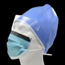 Procedure Mask with Eye Shield Cardinal Health™ Anti-fog Foam Pleated Earloops One Size Fits Most Blue NonSterile ASTM Level 3 Adult