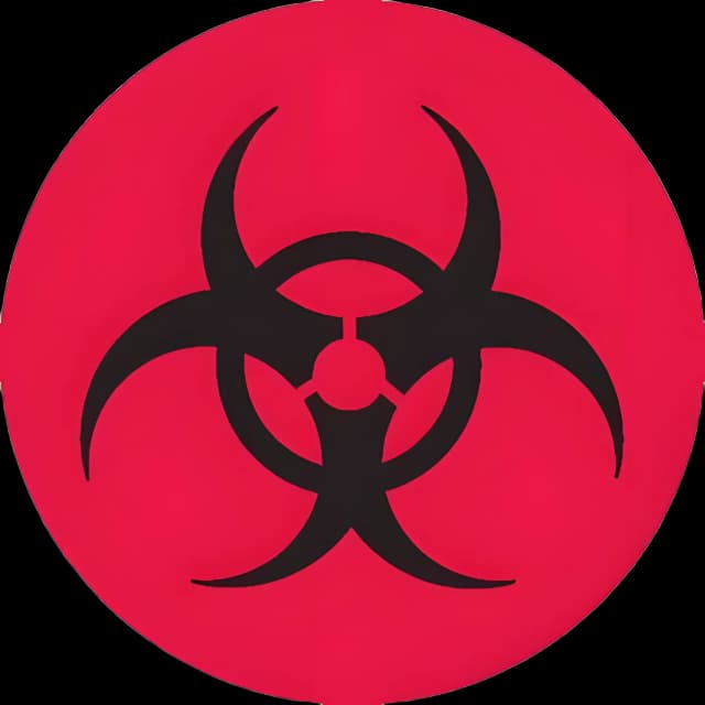 Pre-Printed Label Warning Label Red Paper Biohazard / Symbol Black Biohazard 3/4 Inch