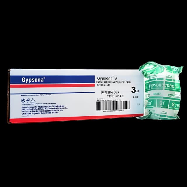 Plaster Bandage Gypsona® S 3 Inch X 9 Foot Plaster of Paris / Plastic White - 30-7363