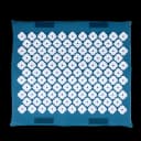 Kanjo Accupressure Foot Mat Sapphire / White Cotton-Linen Fabric / Memory Foam / Plastic 14 X 16 Inch