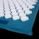 Kanjo Accupressure Foot Mat Sapphire / White Cotton-Linen Fabric / Memory Foam / Plastic 14 X 16 Inch