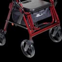 4 Wheel Rollator / Transport Chair drive™ Duet Burgundy Adjustable Height / Transport / Folding Aluminum Frame