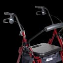 4 Wheel Rollator / Transport Chair drive™ Duet Burgundy Adjustable Height / Transport / Folding Aluminum Frame
