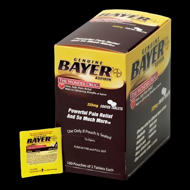 Pain Relief Bayer® 325 mg Strength Aspirin Tablet 100 per Box - 45647