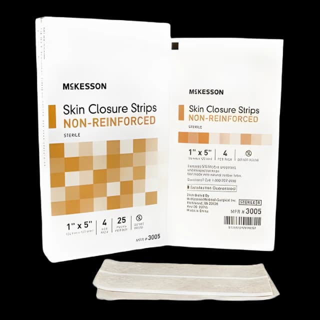 Skin Closure Strip McKesson 1 X 5 Inch Nonwoven Material Flexible Strip Tan