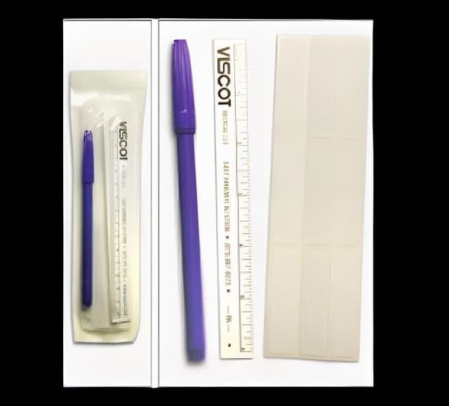 Viscot Skin Marker with Ruler & Labels - Sterile & Latex-Free