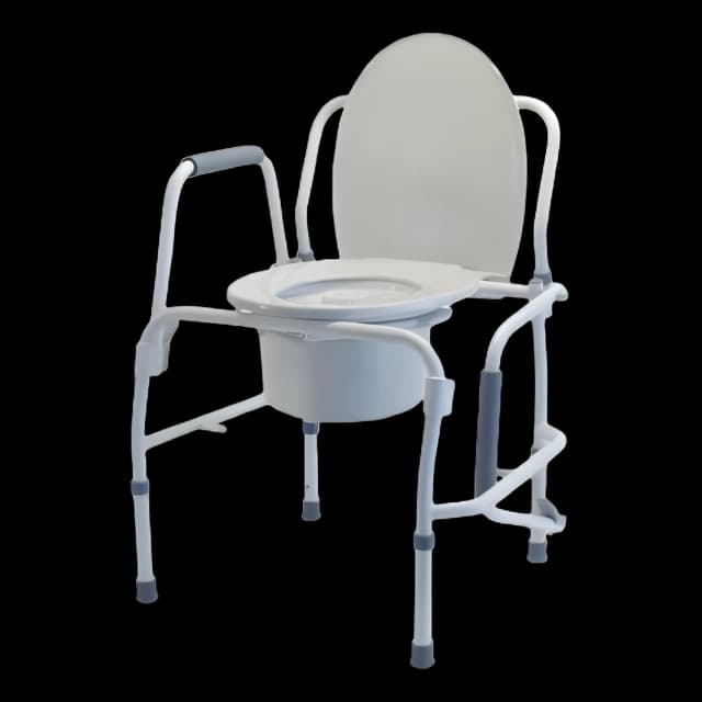 Commode Chair Lumex® Silver Collection Drop Arms Steel Frame Removable Backrest 14 Inch Seat Width 300 lbs. Weight Capacity