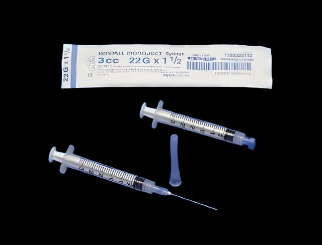Standard Hypodermic Syringe with Needle Monoject™ 3 mL 1-1/2 Inch 22 Gauge NonSafety Regular Wall - 1180322112